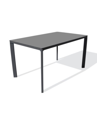 Table de jardin 6 places en aluminium laqué et peinture Epoxy gris