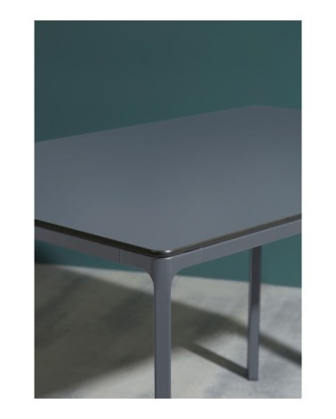 Table de jardin 6 places en aluminium laqué et peinture Epoxy gris