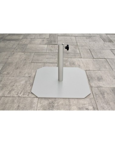 Pied de parasol en acier laqué gris