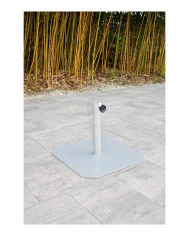 Pied de parasol en acier laqué gris