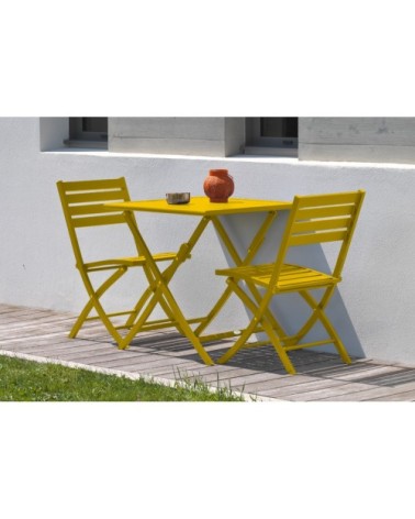 Chaise de jardin pliante en aluminium moutarde