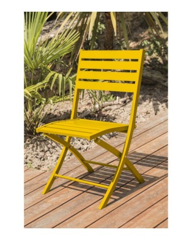 Chaise de jardin pliante en aluminium moutarde