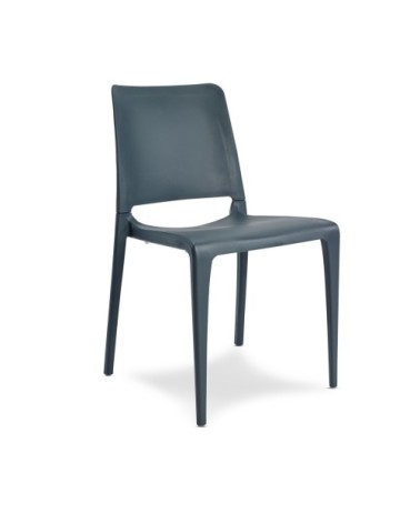 Chaise de jardin empilable en polypropylène renforcé gris anthracite
