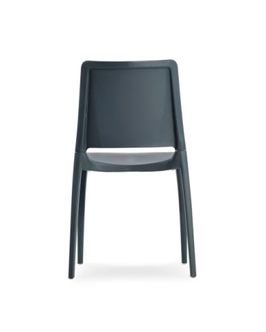 Chaise de jardin empilable en polypropylène renforcé gris anthracite