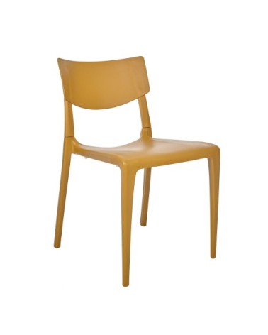 Chaise de jardin empilable en polypropylène renforcé moutarde