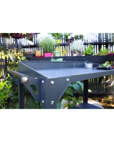 Desserte de jardin en acier gris anthracite
