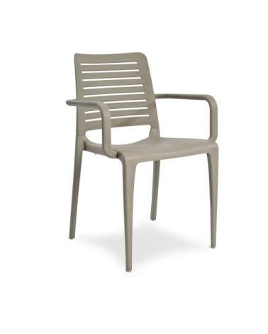 Fauteuil de jardin en polypropylène renforcé taupe