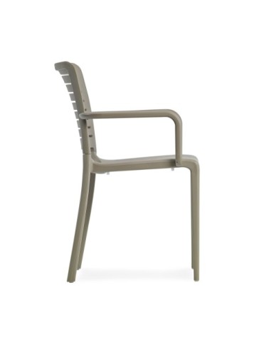 Fauteuil de jardin en polypropylène renforcé taupe