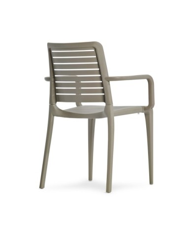 Fauteuil de jardin en polypropylène renforcé taupe