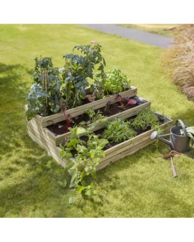 Carré potager en bois marron 115 x 84 x 34 cm 209l