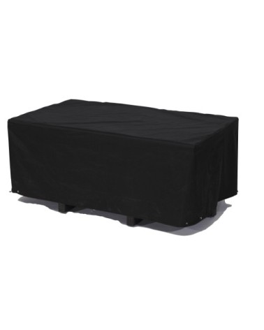 Housse de protection pour table de jardin 8 places en polyester noir