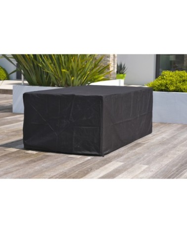 Housse de protection pour table de jardin 8 places en polyester noir