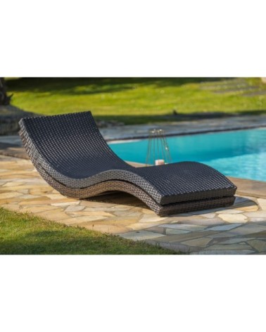 Bain de soleil en résine tressée chocolat