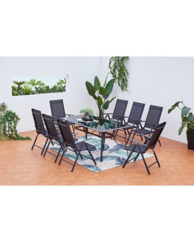 Table de jardin et 8 chaises en aluminium