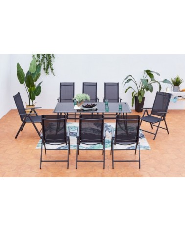 Table de jardin et 8 chaises en aluminium