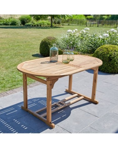 Table de jardin en acacia massif FSC extensible ovale 6/8 pers.