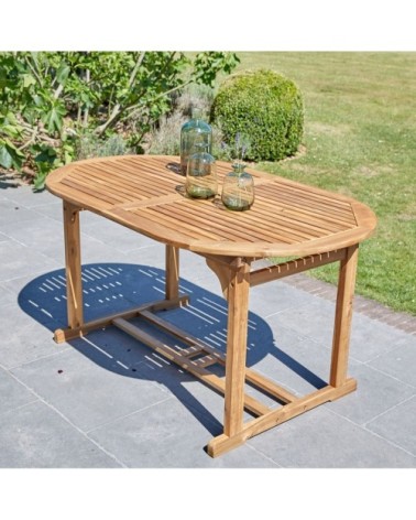 Table de jardin en acacia massif FSC extensible ovale 6/8 pers.