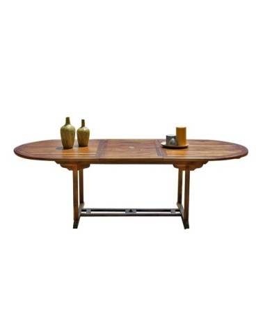 Table de jardin en teck huilé extensible ovale 8/10 pers.
