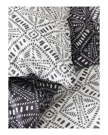 Parure housse de couette coton noir 240x260 cm