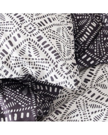 Parure housse de couette coton noir 240x260 cm