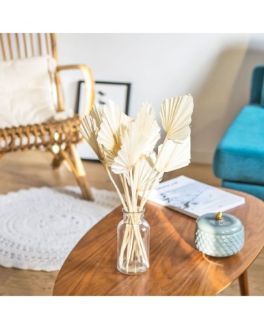 Botte de fleurs séchées palmes blanches x10