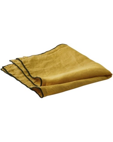 Serviette de table lin lave jaune 41x41 cm