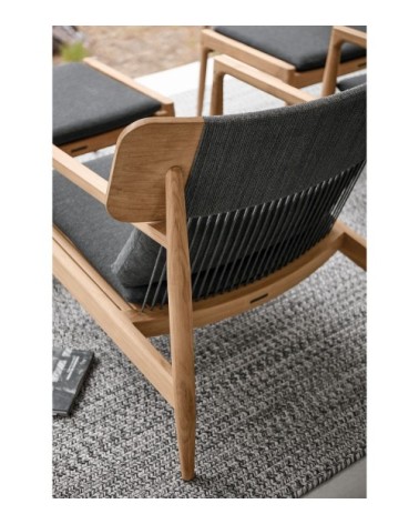 Chaise en corde granite et teck