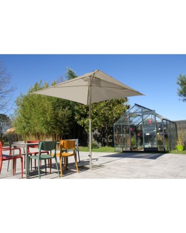 Pied de parasol en acier laqué taupe