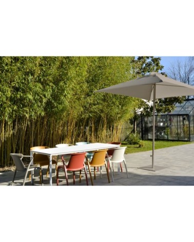 Pied de parasol en acier laqué taupe