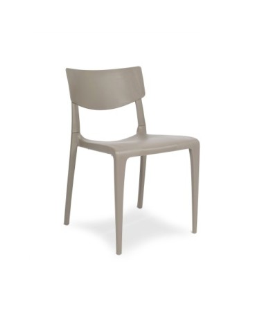 Chaise de jardin empilable en polypropylène renforcé taupe