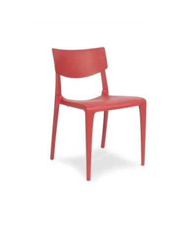 Chaise de jardin empilable en polypropylène renforcé brique