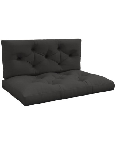 Ensemble de 2 coussins pour canapé palette 2 places polyester gris