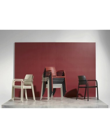 Fauteuil de jardin en polypropylène renforcé gris anthracite