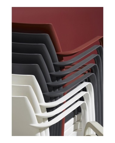 Fauteuil de jardin en polypropylène renforcé gris anthracite