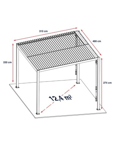 Pergola bioclimatique à lames orientables noires