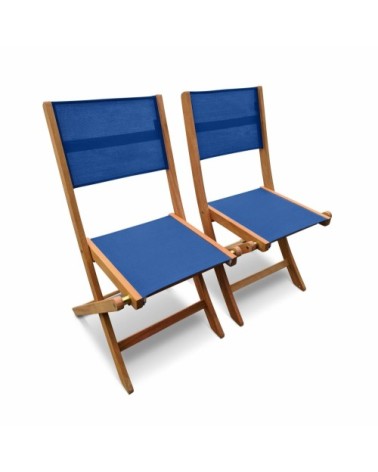 Lot de 2 chaises de jardin pliantes en bois
