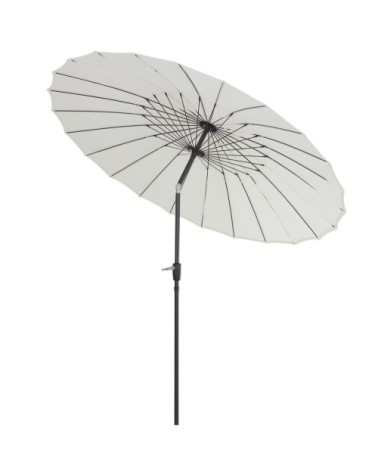Parasol inclinable rond crème