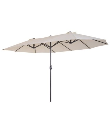 Grand parasol acier polyester haute densité crème