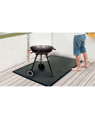 Tapis barbecue et plancha en pvc noir 120 x 100 cm