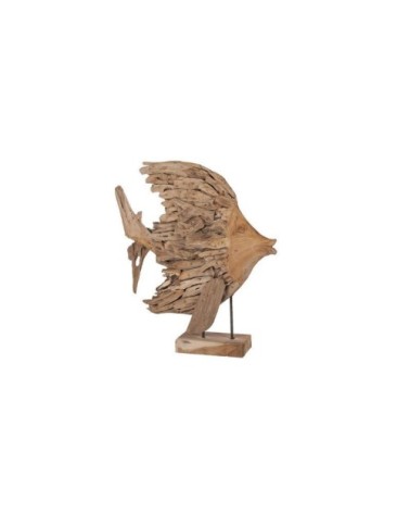 Sculpture Poisson en teck H75 cm