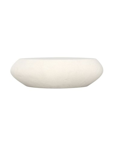 Table basse ovale blanche en fibre d'argile effet béton 105 cm