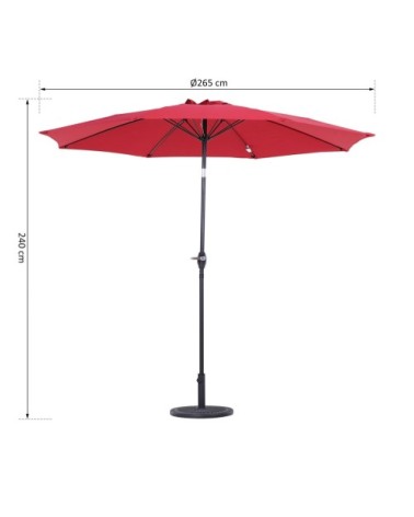 Parasol inclinable rouge