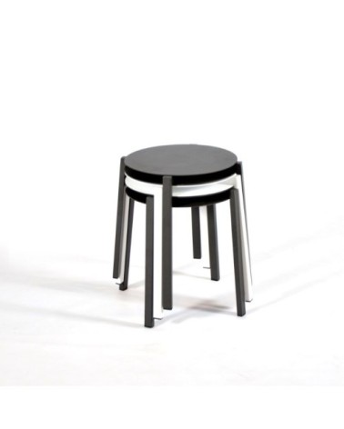 Tabouret ou table dappoint empilable en aluminium gris