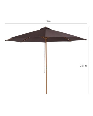 Parasol rond grande taille chocolat