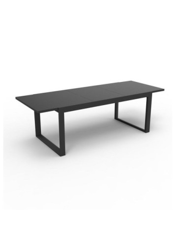 Table en aluminium et verre extensible 8 places gris anthracite