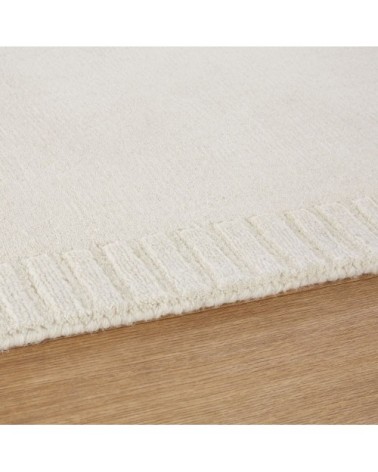 Tapis en laine et coton tuftés main écrus motifs noués 140x200