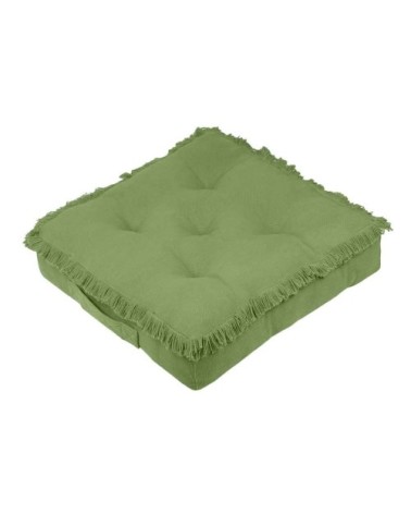 Coussin de sol en coton vert 45x45