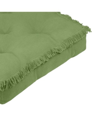 Coussin de sol en coton vert 45x45