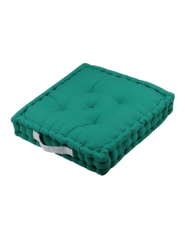 Coussin de sol en coton vert émeraude 45x45