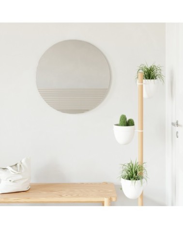 Miroir rond avec lignes en relief D61